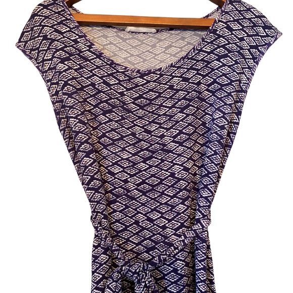 Ezra Hailey Geo Print Tie Short Sleeve Dress - Picture 2 of 13